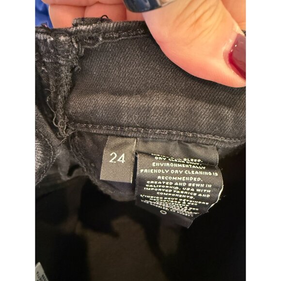 J Brand High Rise Lace up Skinny Jeans in Black Vendetta -  Size 24 - Picture 5 of 11